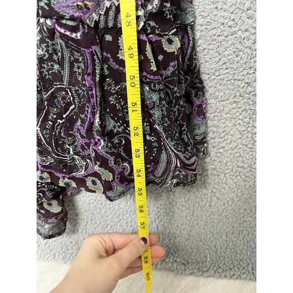 Halter Maxi Dress Medium Paisley Empire Waist Stretch Beach Y2K Western Hippie - Picture 14 of 16